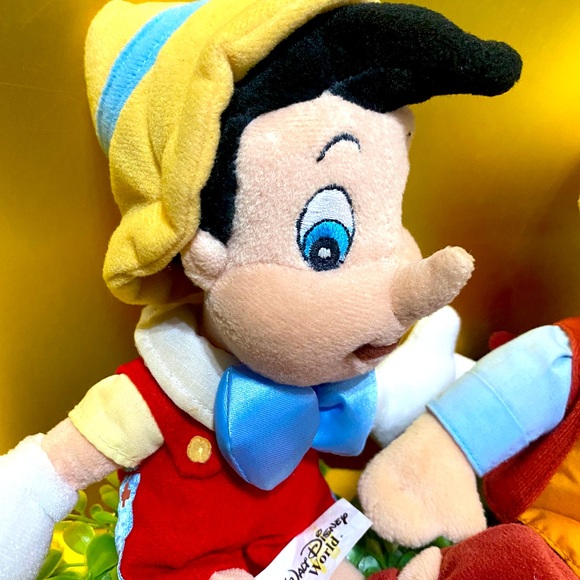 DISNEY EXCLUSIVE VTG 90s PINOCCHIO & GEPPETTO RETIRED BEAN BAG PLUSH - Picture 5 of 10